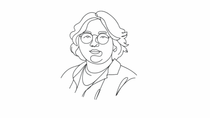 Line drawing avatar of Elaine